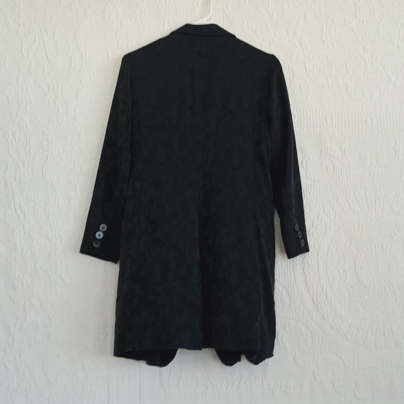 Donna Karan Silk Oversized Button Down Shirt Floral Elegant Flowy Sexy Boho SM - Picture 10 of 13